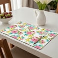 thumbnail image 6 of Placemat, Pioneer Flower Floral Print Pattern Place Mats Table Mat Set Of 2, PVC Washable Placemats for Party Kitchen Dining Decoration, 18x12 Inch, Fade Resistant, 6 of 6