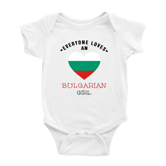 Everyone Loves an Bulgarian Girl Cute Baby Bodysuit (White, 12-18 Months)