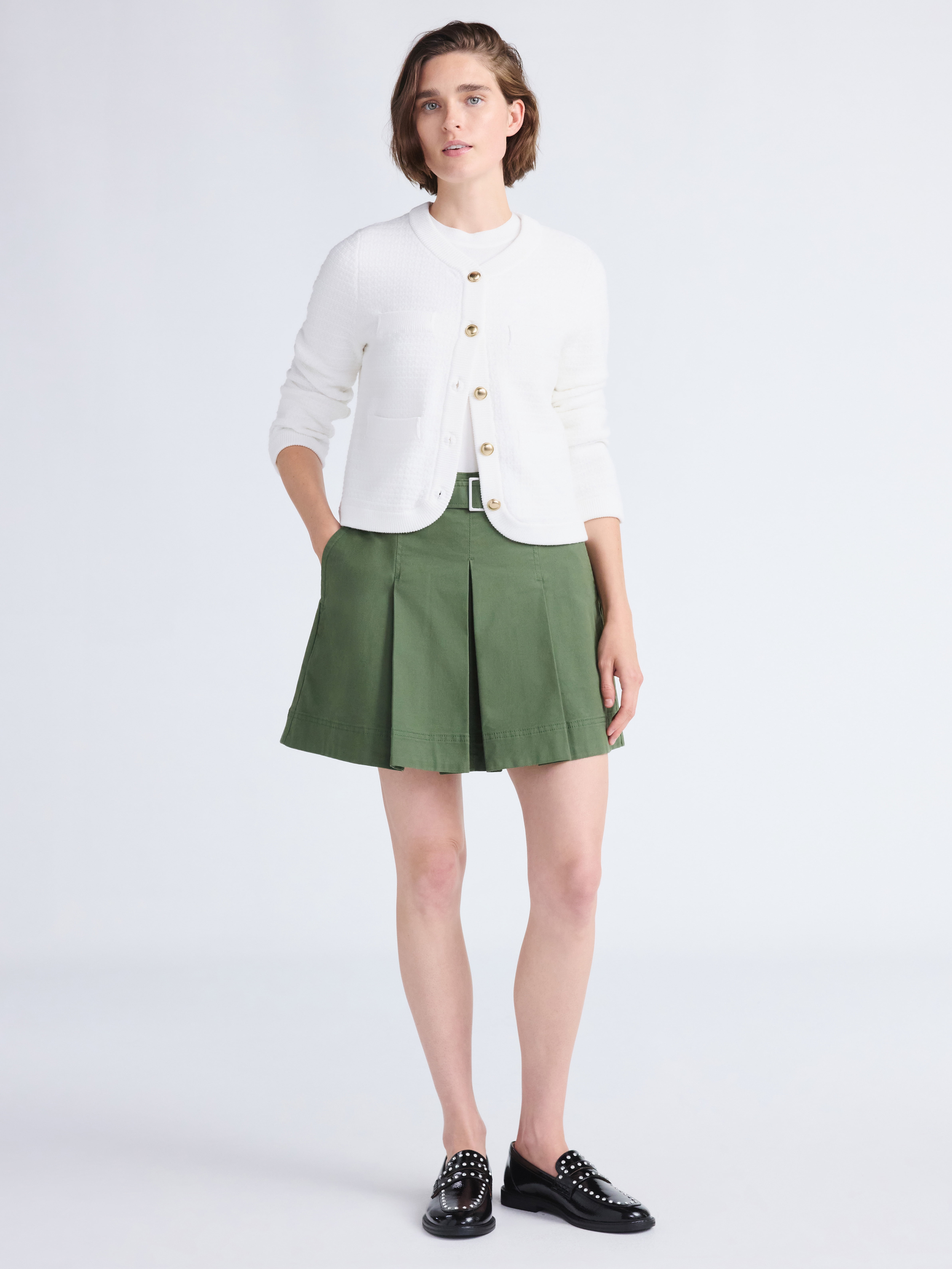 Free Assembly Women's Pleated Mini Skirt with Belt, Sizes 0-20