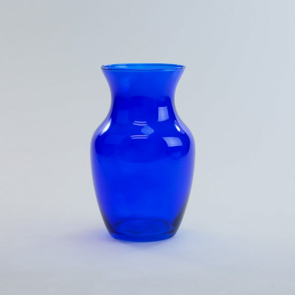 WGV Blue Rose Bouquet Vase, Machine Blown  - 5" Wide x 8" Height, Good quality, Heavy Weighted Base - 1 Pc