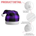 thumbnail image 4 of KLL Christmas Hats for Adults Plush Purple Buffalo Plaid Print Santa Hat Xmas Fluffy Santa Claus Hat for Women Men, 4 of 6