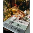 thumbnail image 2 of Christmas Placemats Set of 4, Black and White Buffalo Plaid Placemat for Dining Table Decorations, Cotton Linen Belive Christmas Place Mats, Xmas Table Mats for Kitchen Dinner Holiday Party Decor Gift, 2 of 5