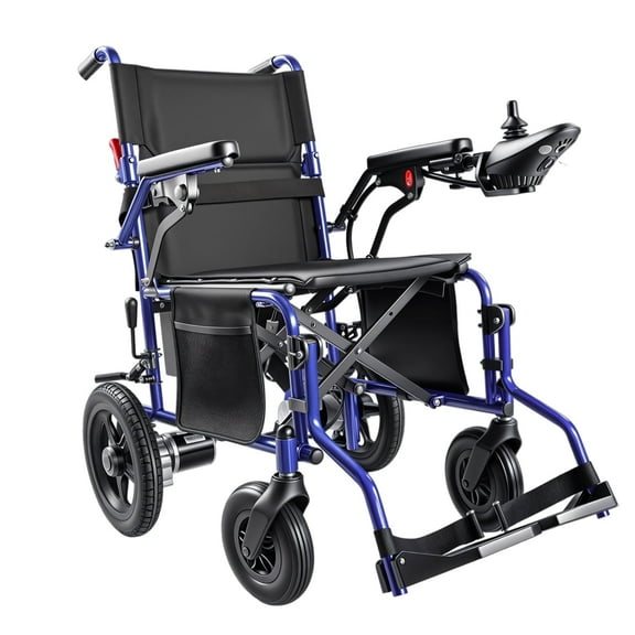 MediNex Electric Wheelchair 20  Miles Range,Lightweight Foldable Electric Wheelchairs for Adults,12Ah Lithium Battery,350 lb Limit,360°Joystick,Blue,Compact