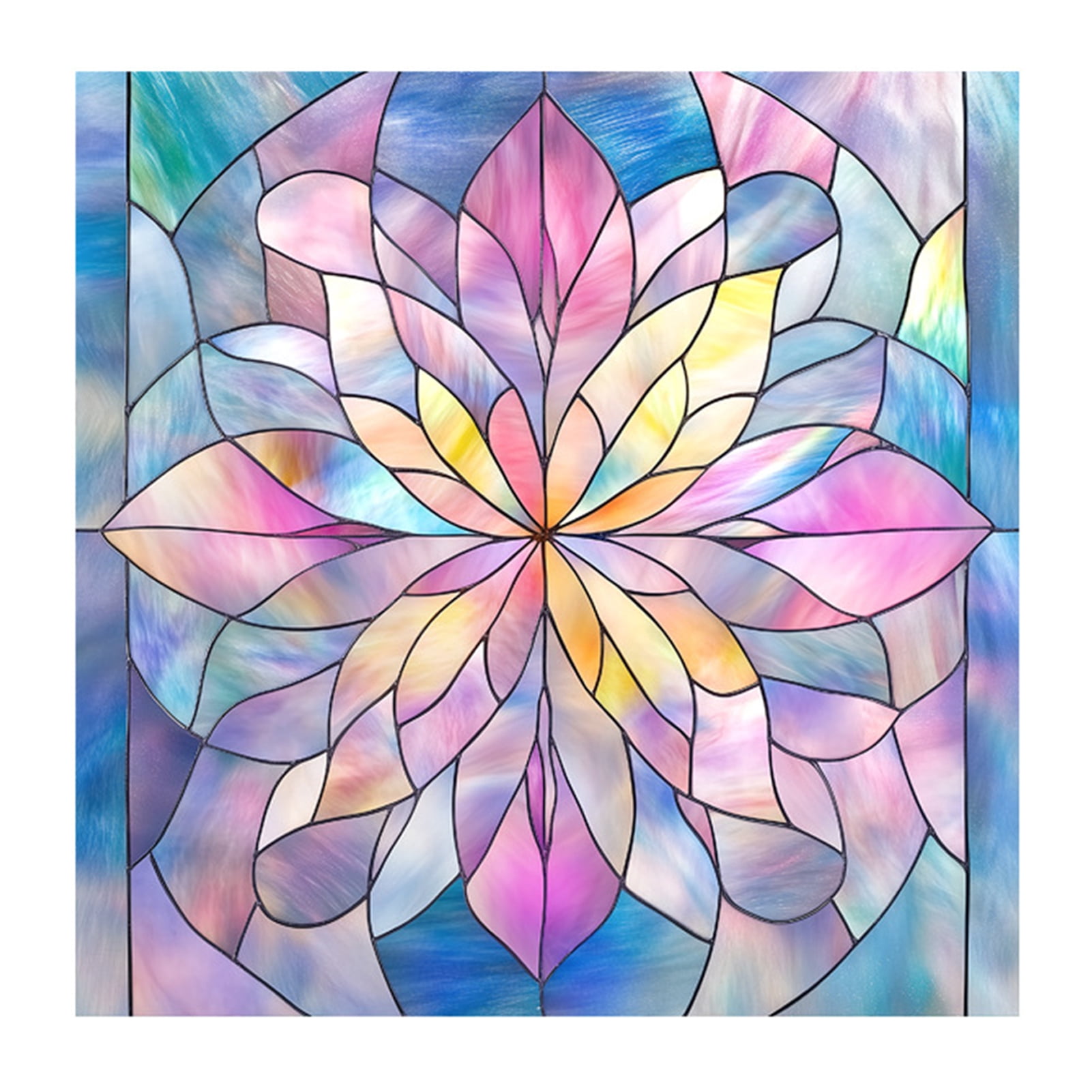 AQRS Stained Glass Static Window Film Privacy Protection Sun Blocking Glass Cling Waterproof PVC Home Office Bathroom Window Covering Film