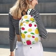 thumbnail image 5 of Disketp Strawberry and Lemon print Canvas Backpack Lightweight Travel Daypack Student Rucksack Laptop Backpack-Small, 5 of 5