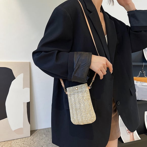 Bolso cruzado para mujer, bolso tejido, duradero, informal, a la moda, portátil, bolso de hombro, bolso de viaje para regalo de oficina, festivales, Regular Salvador Bolsos cruzados
