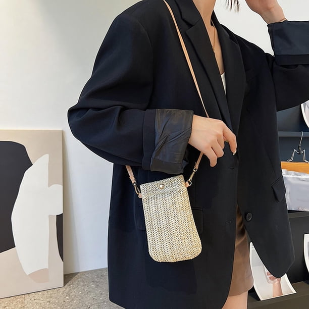 Bolso cruzado para mujer, bolso tejido, duradero, informal, a la moda, portátil, bolso de hombro, bolso de viaje para regalo de oficina, festivales, Regular Salvador Bolsos cruzados