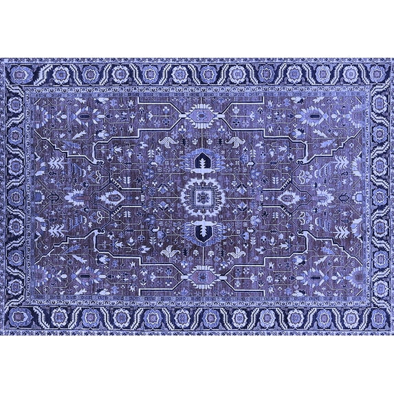 Ahgly Company Indoor Rectangle Oriental Blue Traditional Area Rugs, 5' x 8'