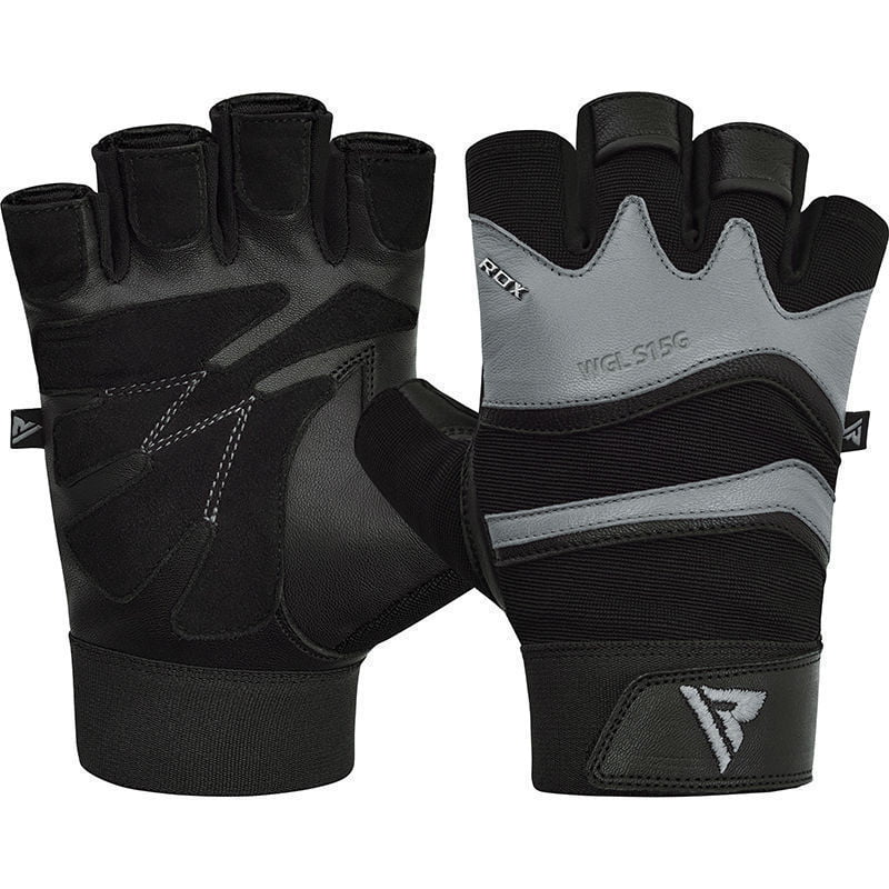 Weight Lifting Gloves Cowhide Leather Fitness Glove Gym Training Exercise Black