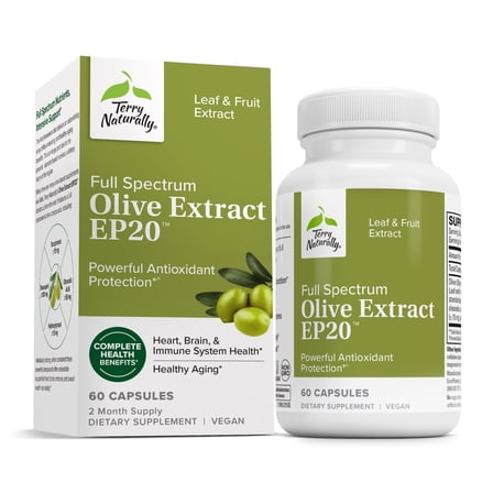 Terry Naturally Olive Extract EP20 - Vegan - 60 Capsules
