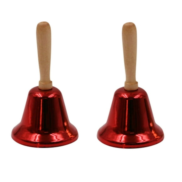 Décorations de Noël Décoration Maison Suspensions Décoration 2 Pcs Classique Métal Clochette de Noël à Main Noël Nouvel An Père Noël Fête Célébrer Hochet