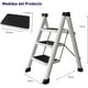 thumbnail image 2 of Escalera Plegable Multifuncional Bluelander, Tipo Tijera 3 Peldaños, Antideslizante, Blanco, 2 of 5