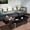 Black, variant on Glass - Top Round Coffee Table | Add a Modern Touch to Living Rooms | Metal Drum Base for Support | Fit for Various Social Gatherings
