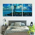 thumbnail image 5 of Shadudu Lighthouse Island Ocean Canvas Prints Triptych Set for Living Room Bedroom Home Office Wall Decor 12"x16"x3pcs, 5 of 6