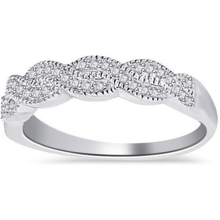 Pompeii3 1/8ct Pave Diamond Infinity Vintage Wedding Anniversary Ring 14K White Gold