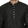 thumbnail image 5 of SKAVIJ Men's Tunic Art Silk Kurta Ethnic Indian Long Casual Shirt Party X-Large Black, 5 of 6