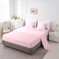 thumbnail image 5 of Manfei Pink Bowknot Cherry Twin Bedding Sets for Girls, Cute Flower Floral Bedding Comforter Set, Pink Reversible, 7-Piece, 5 of 7