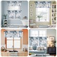 thumbnail image 3 of Kitchen Window Curtains Valance and Tier Set, Blue Ocean Coral Starfish Shells Rod Pocket Tier Curtains and Valance 3 Piece Set, Summer Coastal Conch Window Treatment for Bedroom Living Room, 3 of 9