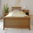 thumbnail image 2 of Max & Lily Twin Bed Frame with Headboard, Solid Wood Platform Bed for Kids, Pecan, 2 of 9