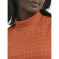 thumbnail image 4 of Time and Tru Women's Pucker Mock Neck Top, XS-XXXL, 4 of 5