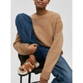thumbnail image 5 of Biekopu Women Loose Knit Sweater Solid Color Long Sleeve Pullovers Spring Fall Crew Neck Jumpers Streetwear, 5 of 6