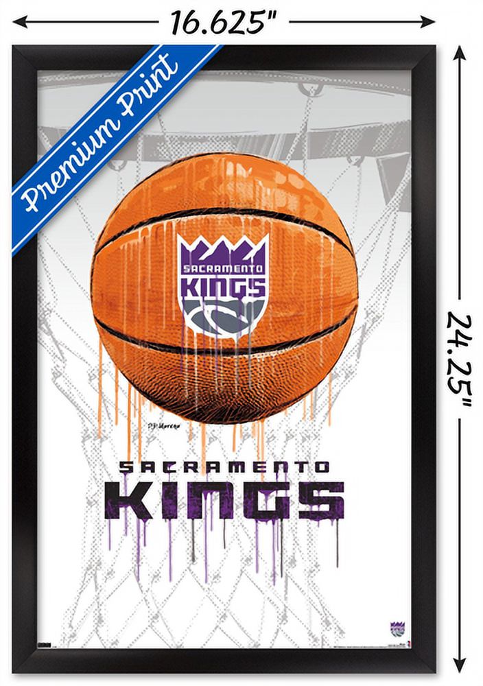 NBA Sacramento Kings - Drip Basketball 21 Wall Poster, 14.725" x 22.375", Framed
