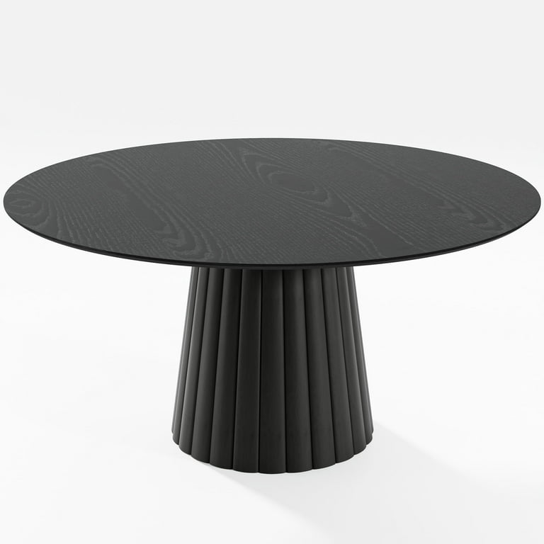 60 Soild Wood Black Dining Table Round Kitchen Table