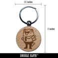 thumbnail image 2 of Business Fish Funny Silly Suit and Tie Engraved Wood Round Keychain Tag Charm, 2 of 6