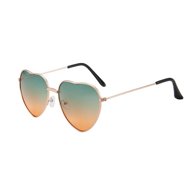 Gafas De Sol Con Forma De Corazón A La Moda Para Mujer, Gafas De Sol Con Montura Metálica Reflectante De Metal Para Mujer Serendint VI005399-00