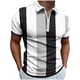 thumbnail image 1 of Tops de Algodón para las Mujeres con Cremallera de Manga Corta con Solapa Impresa Camiseta Suelta, Ligera Blusa de Cuello Redondo de Algodón de Imitación para el Hogar Y el Uso Diario, 1 of 5