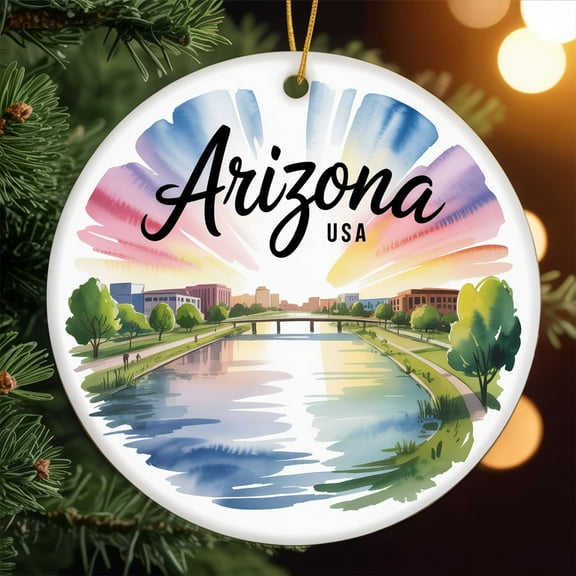 Arizona, Tempe Town Lake Travel Ornament – Custom Ceramic Ornament for Christmas Tree Decoration, Souvenir Gift for Travelers, Couples, Friends, Valentine Gifts 218OR13