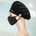 thumbnail image 4 of Funie Bouffant Cap ECG Embroidery Adjustable Unisex Buttons Dots Beauty Worker Scrub Hat for Beautician, 4 of 7