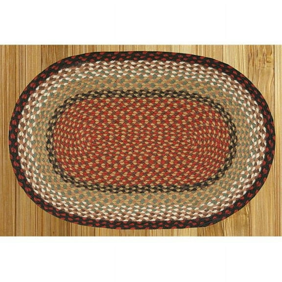 Burgundy-Mustard Jute Braided Rug