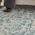 thumbnail image 6 of Nourison Jubilant Distressed Damask Ivory/Blue 8' x round Area Rug, (8' Round), 6 of 8