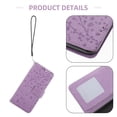 thumbnail image 3 of Raindrops Decorative Purple Flip Case for Cell Phone with Cherry Blossom Cat Design and Built in Card Slots, 3 of 7