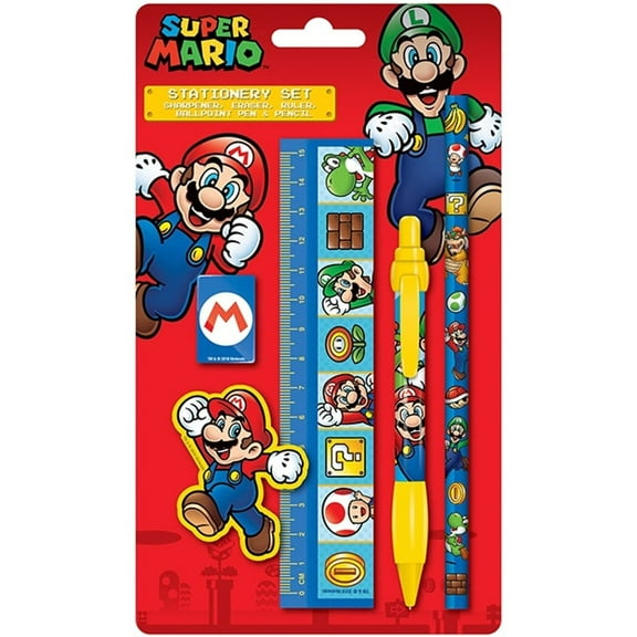 Toys & Gamers Super Mario  5 Piece Stationery Set  Officially Licensed