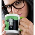 thumbnail image 2 of 3drose, Black and White Cow with Perfectly Pink Nose Against a Field of Green., 11oz Two-tone Green Mug, 2 of 6