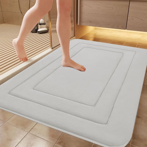 Dyegold Bath Mat 40x60cm Soft Microfiber Shower Rug Non Slip Rubber Backing High Absorbent Quick Dry for Bathroom Kitchen