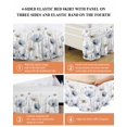 thumbnail image 6 of Blue Beige Spring Floral Wrap Around Bed Skirts for King Bed 18" Drop,Bed Skirt with Adjustable Elastic Belt Dust Ruffle Bed Valance for Bedroom Hotel Summer Botanical Watercolor Bed Frame Cover, 6 of 7