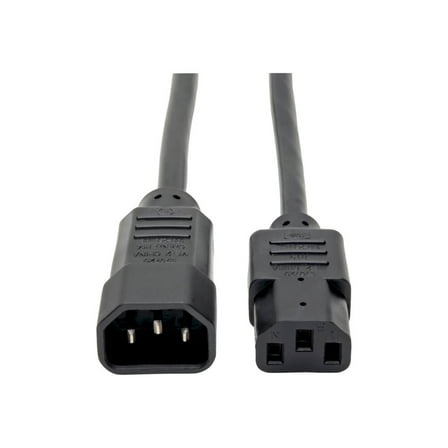Tripp Lite 15ft Computer Power Cord Extension Cable C14 to C13 10A 18AWG 15' - 10A, 18AWG (IEC-320-C14 to IEC-320-C13)