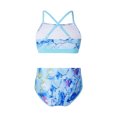 thumbnail image 2 of iEFiEL Girl's Geometric Patterns Swimsuit Two Pieces Tie Dye Bikini Set Bathing Suit,Sizes 3T-14 Watercolor Blue 12, 2 of 7
