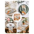 thumbnail image 3 of Orange Pumpkin Gnomes Fall Cloth Napkins Set of 6 Reusable Dinner Napkins, Branches Leaves Thanksgiving Rustic Cocktail Napkin Washable Table Napkins for Wedding/Holiday Party/Baby Shower 20"x20", 3 of 7