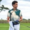 thumbnail image 3 of Balery Tropical Parrot Floral Artwork Camisa Polo de Hombre con Estampado, de Manga Corta y Tejido Medio, Camisa Tipo Golf Polo-4X-Large, 3 of 6