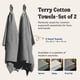 thumbnail image 3 of Juego de toallas de baño ONSEN Terry Cotton Waffle, paquete de 2 (gris niebla), 3 of 6