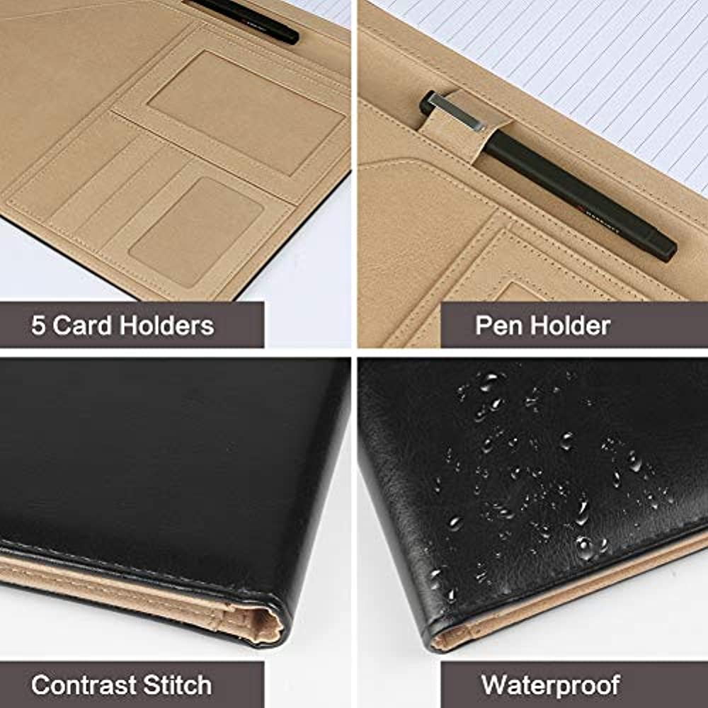 Geila Business Pu Leather Resume Storage Clipboard Folder Portfolio Padfolio Interview Legal Document Organizer Business Card Holder For Office Conference Walmart Com Walmart Com