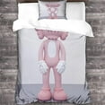 thumbnail image 3 of Pink Kaws Cartoon Characters Duvet Cover Single Bedding Set With Zipper - Cartoon Characters Duvet Cover With Matching Pillowcases, 3 of 5