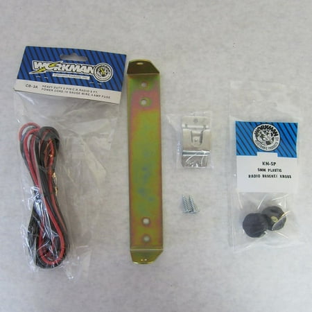 CB Radio mount bracket for COBRA 29 Kit (power cord, knobs, bracket, mic clip)