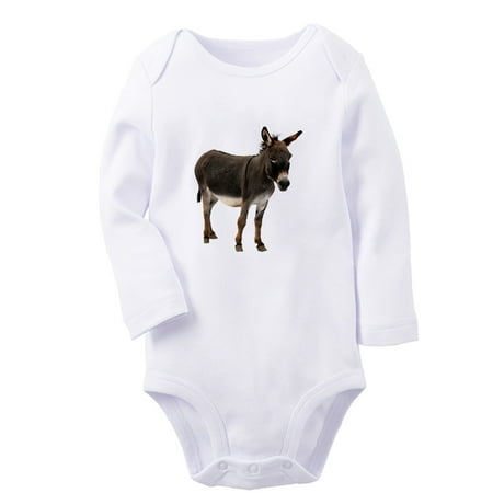 

iDzn® Future Farm Helper Funny Rompers Newborn Baby Unisex Bodysuits Infant Animal Donkey Graphic Jumpsuits Toddler Kids Long Sleeve Oufits (White 0-6 Months)