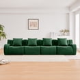 thumbnail image 3 of Miekor Furniture 4-Seat Boneless Sofa, High-Quality Teddy Fabric,No assembly required Curved armrest,Anti-slip Design,32D High Density Sponge Full Compression Vacuum Packag,For Studies Iiving No2112, 3 of 9