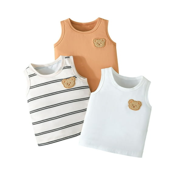 ZACPNCV Baby Girls Sleeveless Tank Tops Scoop Neck Basic Tees Summer Cute Tops Kids Girls Solid Tank Multicolor 12-18 Months